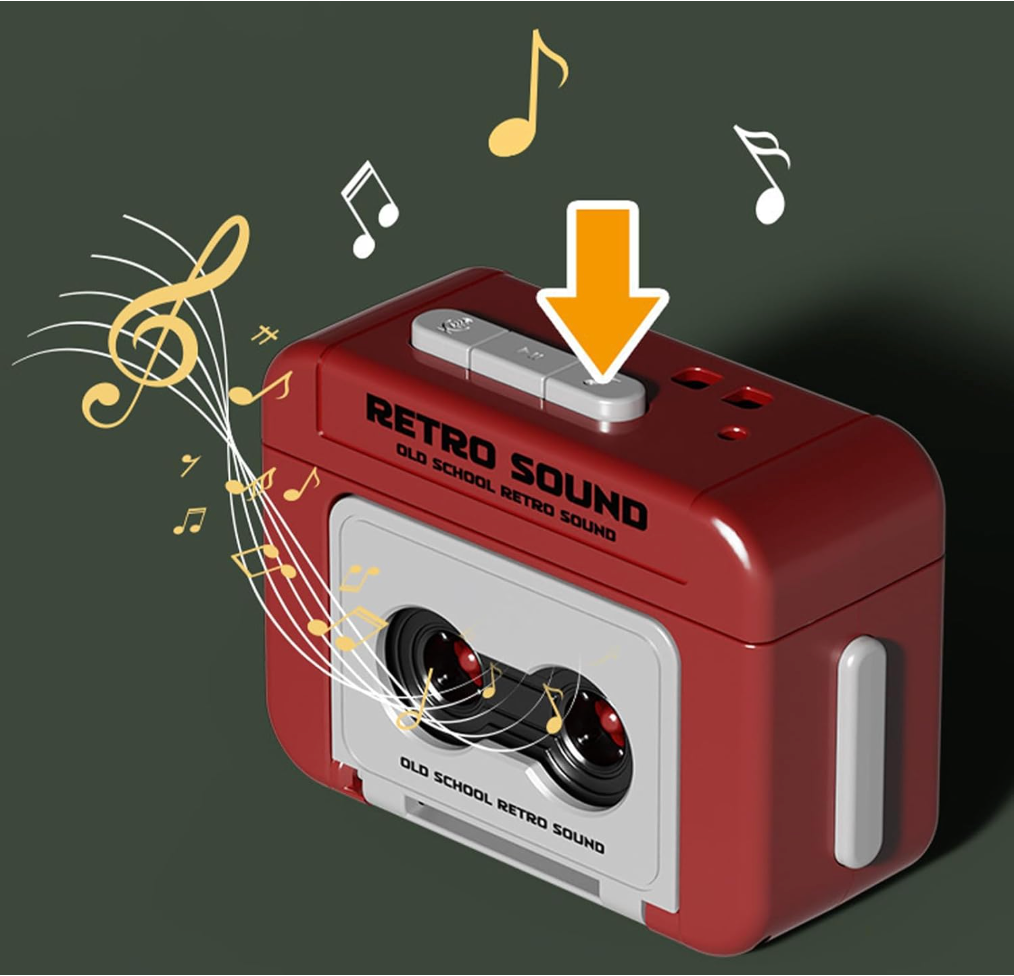 Retro Cassette Style Mini Voice Recorder Keychain